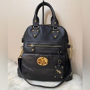 Emma Fox Black Shoulder /Crossbody Bag with Gold Details